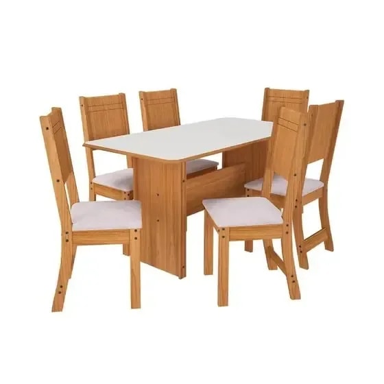 CONJUNTO DE MESA EVORA 1.50 C/6 CADEIRAS - INDEKES